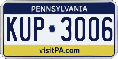 PA license plate KUP3006
