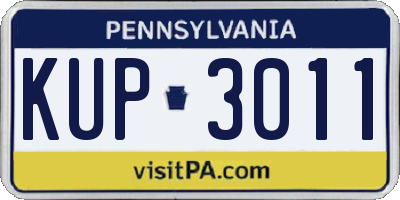 PA license plate KUP3011