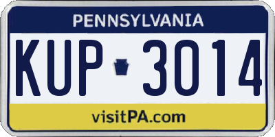 PA license plate KUP3014