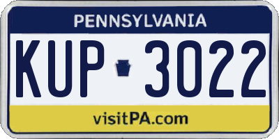 PA license plate KUP3022