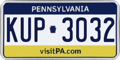 PA license plate KUP3032