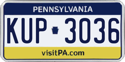 PA license plate KUP3036