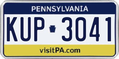 PA license plate KUP3041