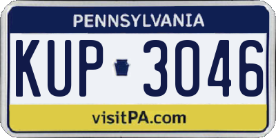 PA license plate KUP3046
