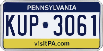 PA license plate KUP3061