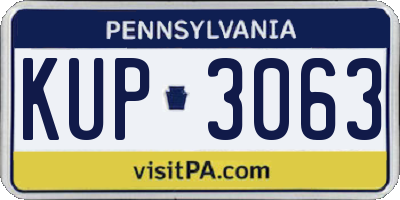 PA license plate KUP3063