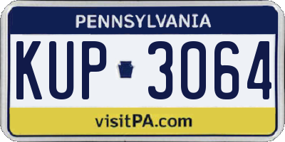 PA license plate KUP3064