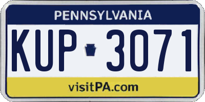 PA license plate KUP3071