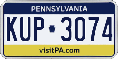 PA license plate KUP3074