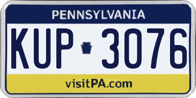 PA license plate KUP3076