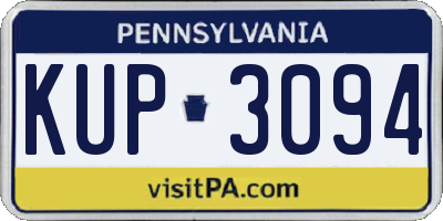 PA license plate KUP3094