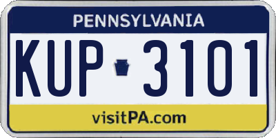 PA license plate KUP3101