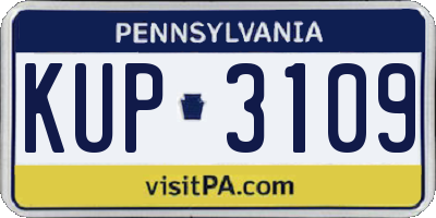 PA license plate KUP3109