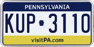 PA license plate KUP3110