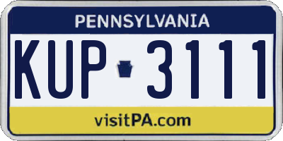 PA license plate KUP3111