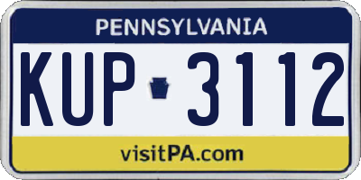 PA license plate KUP3112