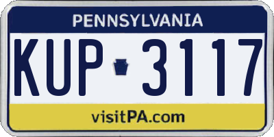 PA license plate KUP3117