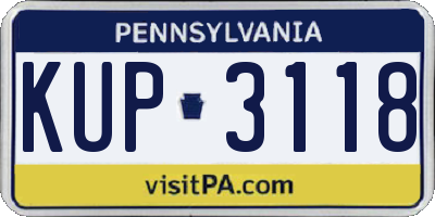 PA license plate KUP3118