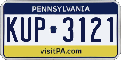 PA license plate KUP3121