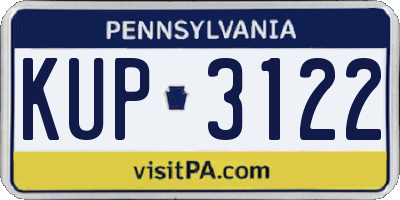 PA license plate KUP3122