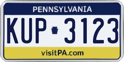 PA license plate KUP3123