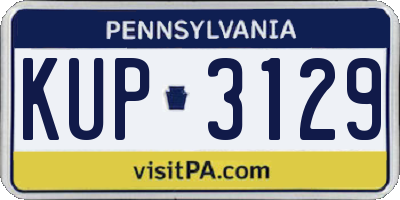 PA license plate KUP3129