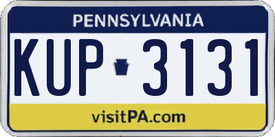 PA license plate KUP3131