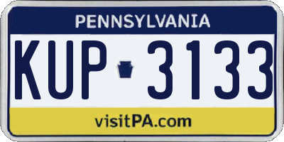 PA license plate KUP3133