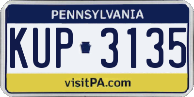 PA license plate KUP3135