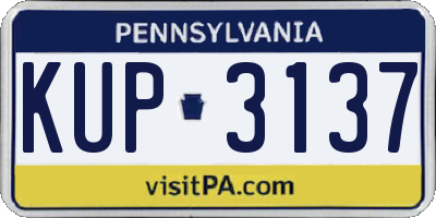 PA license plate KUP3137
