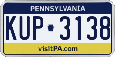 PA license plate KUP3138