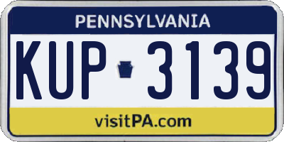 PA license plate KUP3139