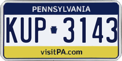 PA license plate KUP3143