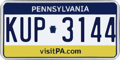 PA license plate KUP3144