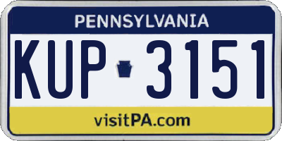 PA license plate KUP3151