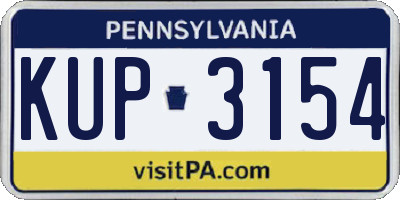 PA license plate KUP3154