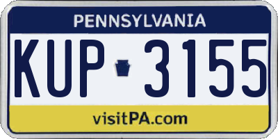 PA license plate KUP3155