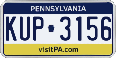 PA license plate KUP3156