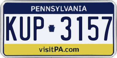 PA license plate KUP3157
