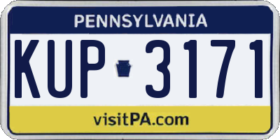 PA license plate KUP3171