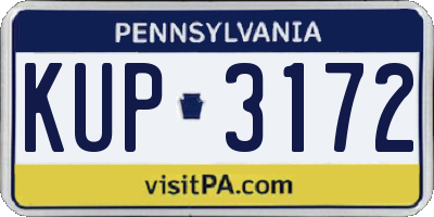 PA license plate KUP3172