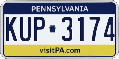 PA license plate KUP3174