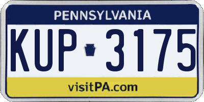 PA license plate KUP3175