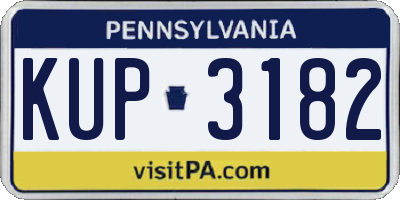 PA license plate KUP3182