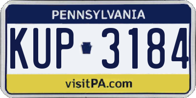 PA license plate KUP3184