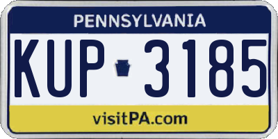 PA license plate KUP3185