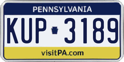 PA license plate KUP3189
