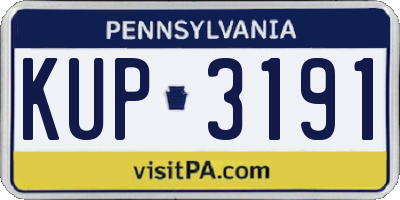 PA license plate KUP3191