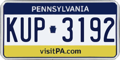PA license plate KUP3192