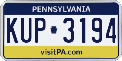 PA license plate KUP3194